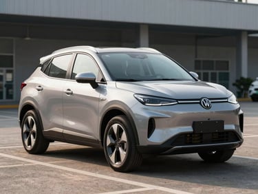 A modern compact SUV parked in a clean lot, soft daylight reflecting off the polished paint.