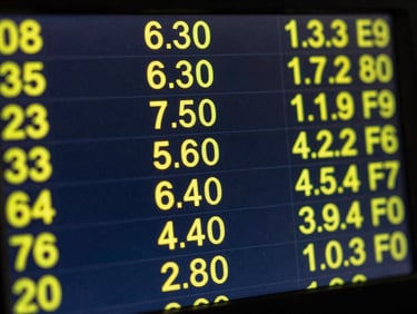 Extreme close-up of a digital telemetry screen showing lap times, sector splits, and tire temperatures in bright neon yellow text on a dark display.