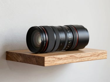 Macro shot of a level resting perfectly flat on a newly installed thick wooden floating shelf, crisp natural light