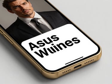 A bold business thumbnail mockup on a mobile device, featuring high-contrast typography, a dramatic side-lit subject, and clean gold accent borders.