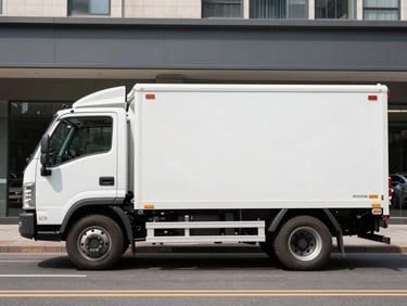 Eicher Pro 2095 mini truck, side profile, on a clean city street, bright daylight, sharp focus