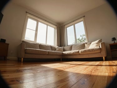 Interior living room photographed for a real estate listing and 3D home tour
