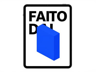 Frontal studio shot of a minimalist digital tablet displaying a clean ebook cover with bold typography, sharp isometric focus, electric blue accents, high-contrast monochrome