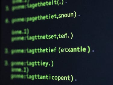 Macro close-up of clean code and email server configuration logs on a dark screen, neon green syntax highlighting, dark glass texture, 35mm.