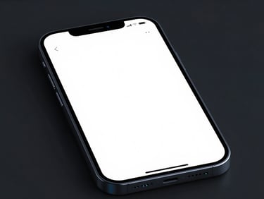 Sleek 3D digital render of a mobile phone screen showing a minimal text editor interface, dark moody studio lighting with sharp cyan highlights, macro depth of field
