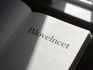 Close-up of open book pages showing elegant serif typography, deep shadows, natural window light, stark minimalist aesthetic