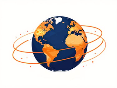 Clean vector diagram of magnetic field lines wrapping around planet Earth, solar wind particles deflected, high contrast