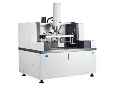 A professional printed product catalog showing high-tech bioprocessing machinery, clean white background, sharp focus