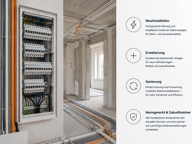 Moderne Elektroinstallation für Neubau und Sanierung vom Elektrotechnikermeister