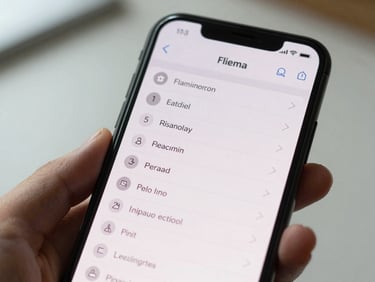 Close-up of an Android phone screen showing a focused task-list interface, hand holding the device, natural daylight, clean minimal UI visible, shallow depth of field on the screen content