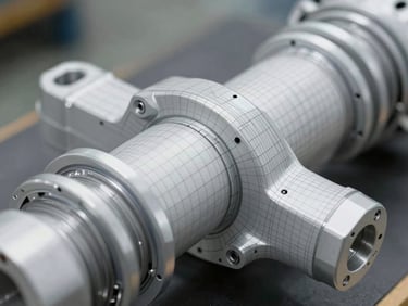 Macro close-up of a complex automotive suspension assembly in CATIA, showing high-density wireframe meshes, surface curvature analysis lines, and clinical white technical lighting.