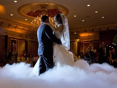 Atlanta first dance on a cloud of smoke at a wedding