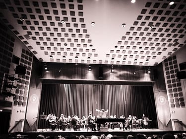 Stathis Chomatsas performing with the E.R.T. Youth Orchestra at Pierce Theater, December 2014