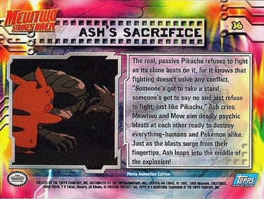 36 Ash's Sacrifice Topps Pokémon The First Movie back