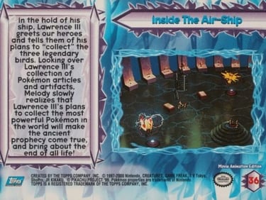 36 Inside The Air-Ship Topps Pokémon The Movie 2000 back