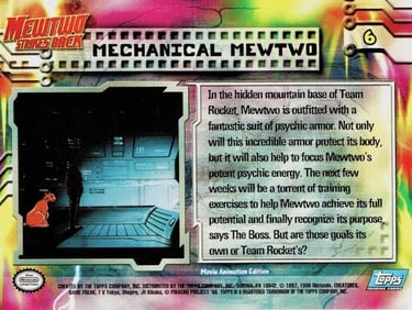 6 Mechanical Mewtwo Topps Pokémon The First Movie back