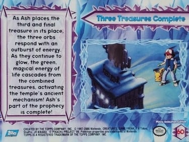 60 Three Treasures Complete Topps Pokémon The Movie 2000 back