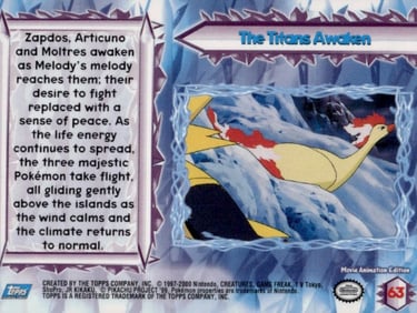63 The Titans Awaken Topps Pokémon The Movie 2000 back