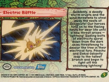 9 Electric Battle Topps Pokémon The Movie 2000 back