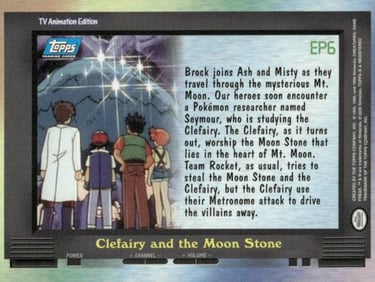 EP6 Clefairy and the Moon Stone Topps Pokémon series 2 US back
