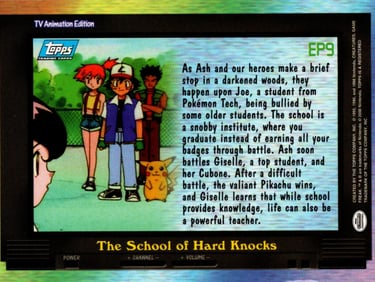 EP9 The School of Hard Knocks Topps Pokémon series 2 US back