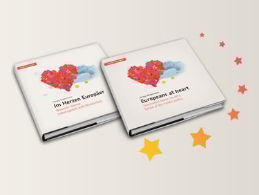 2 Bücher Deutsch und Englisch mit Titel im Herzen Europäer