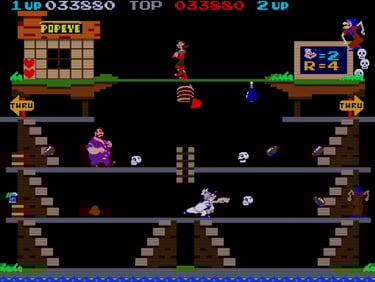 Popeye Arcade Punching Skulls