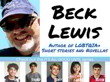 image of beck lewis and the 5 main characters from his first book