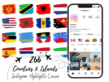 IG Highlights Covers BRUSHSTROKE Flags