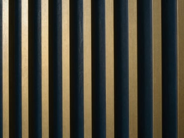 Abstract geometric pattern symbolizing structure and security, deep navy and warm brass colors, high-contrast shadows, sharp focus, 35mm