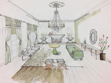 Studio AM living room sketch