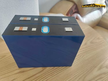 detail of prismatic LiFePO4 battery cells