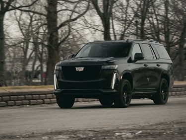 Cadillac Escalade, a symbol of luxury travel in downtown Columbus, Ohio