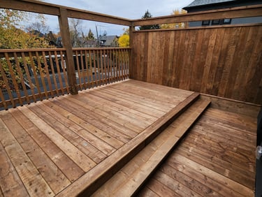 a third floor roof wood deck
