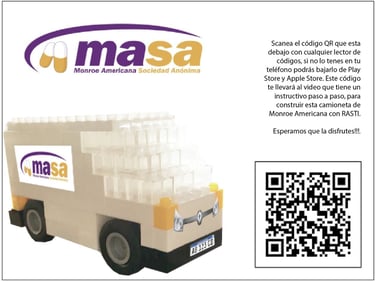 a picture of a truck with a qr code code on it CorpoRASTI Regalos empresarios