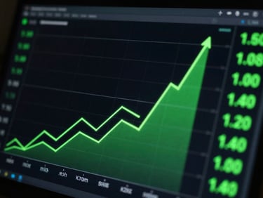 Macro close-up of an analytical dashboard on a high-contrast dark monitor, displaying sharp green upward trendlines and cohort retention metrics, neon green glow.