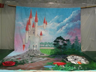 Alice in Wonderland stage backdrop