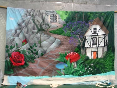 Alice in Wonderland stage backdrop