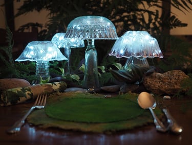 Bowl and vase mushroom lights