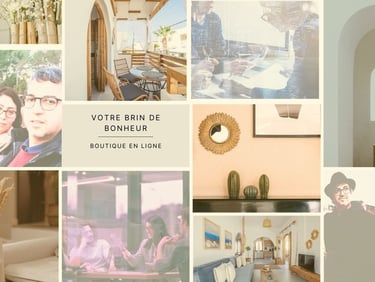 a collage of photos of a woman in a living room