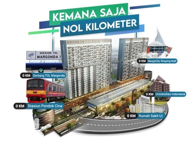 Apartemen Mahata Margonda Depok 0 KM ke Universitas Indonesia