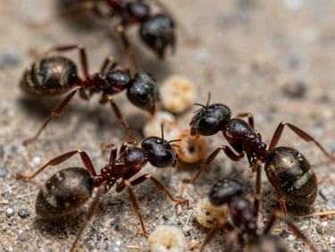 Close up of Black Garden Ants