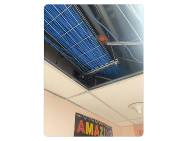 structured cabling in the roof showing process 