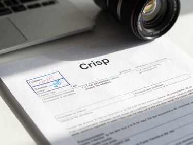 Crisp, high-contrast close-up of official trade documentation and customs stamps on a clean desk, morning light, precise and professional.