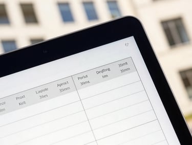 Close-up of a digital tablet showing structured project management frameworks, clean architectural background, soft daylight, 35mm.