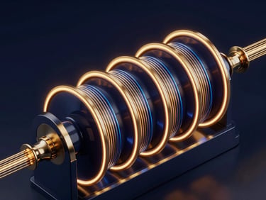 Sleek 3D render of abstract spinning digital neon reels, gold and blue glowing lines, dark luxury high-contrast lighting.