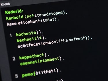 Macro shot of a high-resolution Android screen displaying a clean Kotlin IDE codeblock with syntax highlighting, soft green backlight, deep shadows.