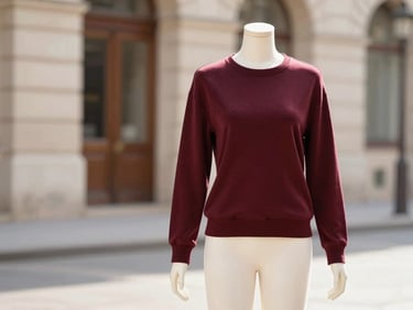 Mannequin portant un ensemble prêt-à-porter moderne en mouvement, lumière naturelle, fond urbain flou, shooting de mode professionnel.