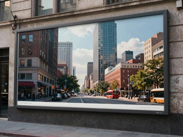 Outdoor advertising campaign — a large-format print ad on a city wall in a commercial district, photographed at street level with natural daylight, the full campaign visual in frame