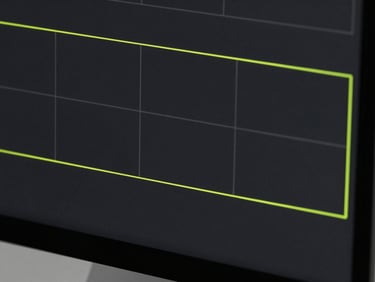 Macro close-up of a sleek, dark UI design on a monitor, sharp grid lines, neon lime accents, studio lighting, minimalist tech aesthetic